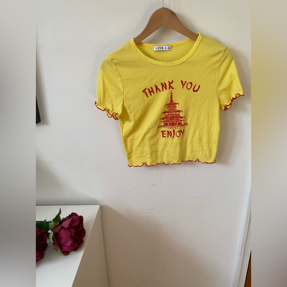 Thank you Enjoy yellow crop top